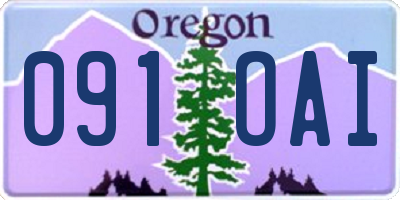 OR license plate 091OAI
