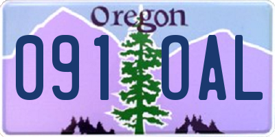 OR license plate 091OAL