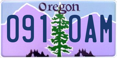 OR license plate 091OAM