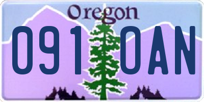 OR license plate 091OAN
