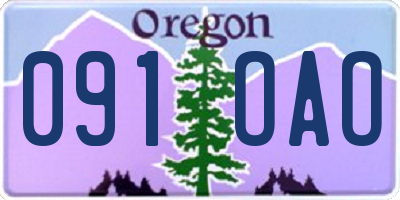 OR license plate 091OAO