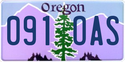 OR license plate 091OAS