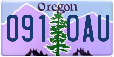 OR license plate 091OAU