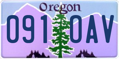OR license plate 091OAV