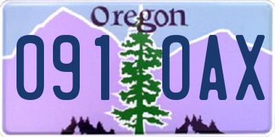 OR license plate 091OAX