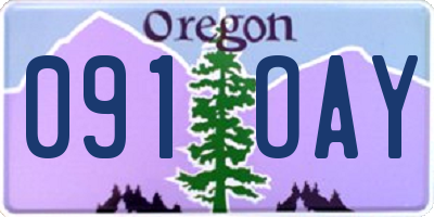 OR license plate 091OAY