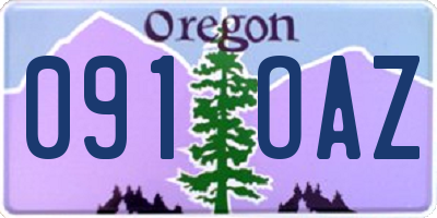 OR license plate 091OAZ