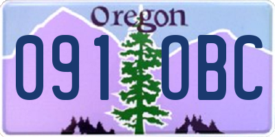 OR license plate 091OBC
