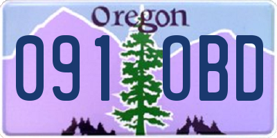 OR license plate 091OBD
