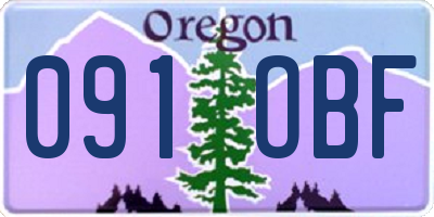 OR license plate 091OBF