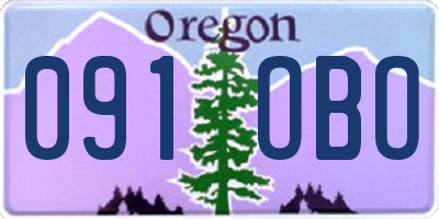 OR license plate 091OBO