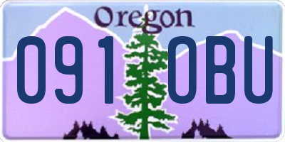 OR license plate 091OBU