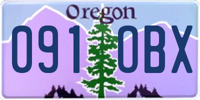 OR license plate 091OBX