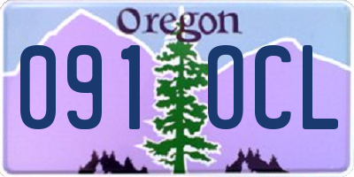 OR license plate 091OCL