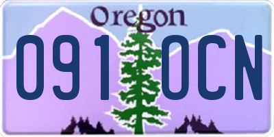 OR license plate 091OCN