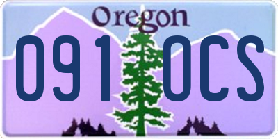OR license plate 091OCS