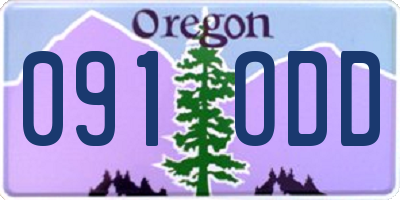 OR license plate 091ODD