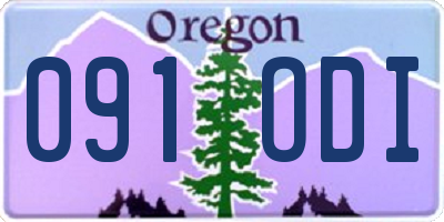 OR license plate 091ODI