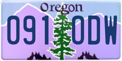 OR license plate 091ODW
