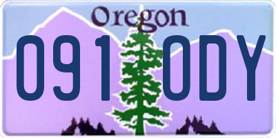 OR license plate 091ODY