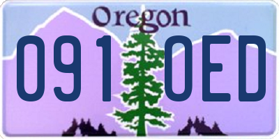 OR license plate 091OED