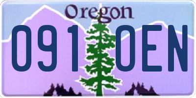 OR license plate 091OEN