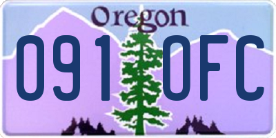 OR license plate 091OFC