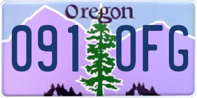 OR license plate 091OFG