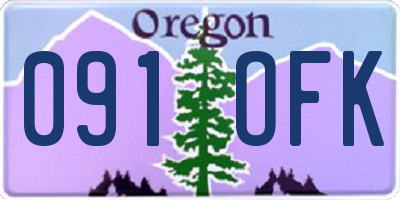 OR license plate 091OFK
