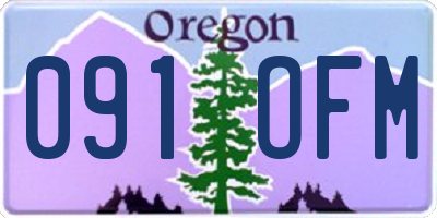 OR license plate 091OFM