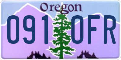 OR license plate 091OFR