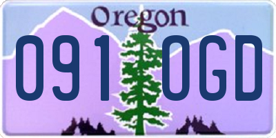OR license plate 091OGD