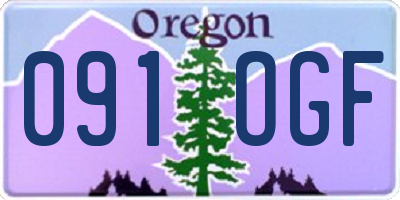 OR license plate 091OGF