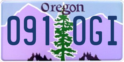 OR license plate 091OGI