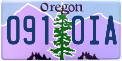 OR license plate 091OIA
