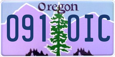 OR license plate 091OIC