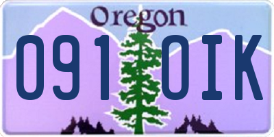 OR license plate 091OIK