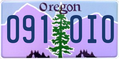 OR license plate 091OIO