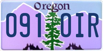 OR license plate 091OIR