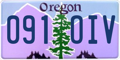 OR license plate 091OIV
