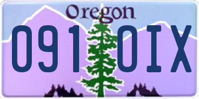 OR license plate 091OIX