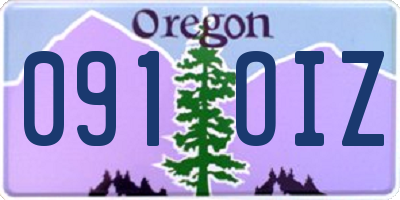 OR license plate 091OIZ