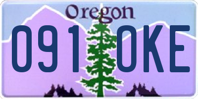OR license plate 091OKE