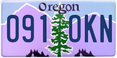 OR license plate 091OKN