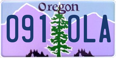OR license plate 091OLA
