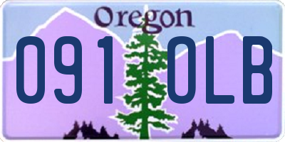 OR license plate 091OLB
