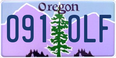 OR license plate 091OLF