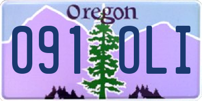 OR license plate 091OLI