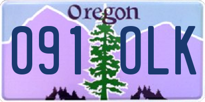 OR license plate 091OLK