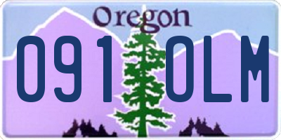 OR license plate 091OLM